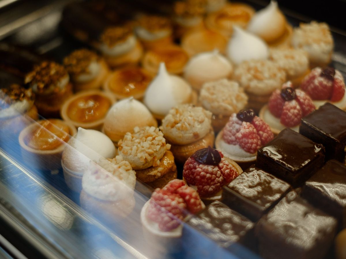 The bakery case at opening